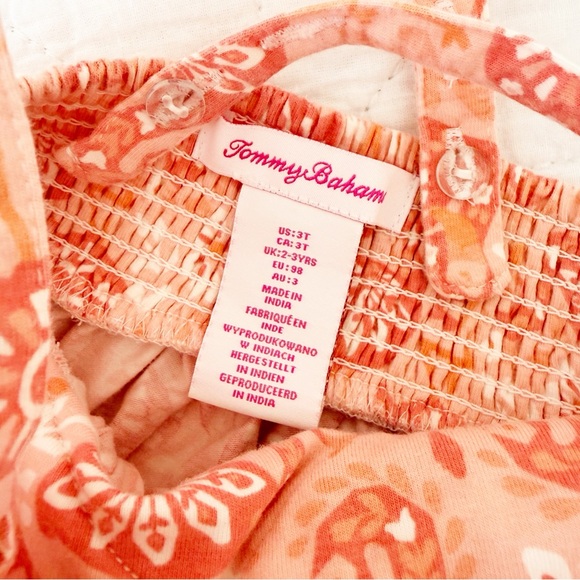 3T Tommy Bahama Kids Coral Pink Flamingo Casual Dress - Picture 2 of 3